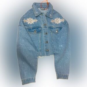 TymeTouch Embellished Blue Denim Jacket